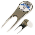 Golf Divot tool with Custom Ball Marker